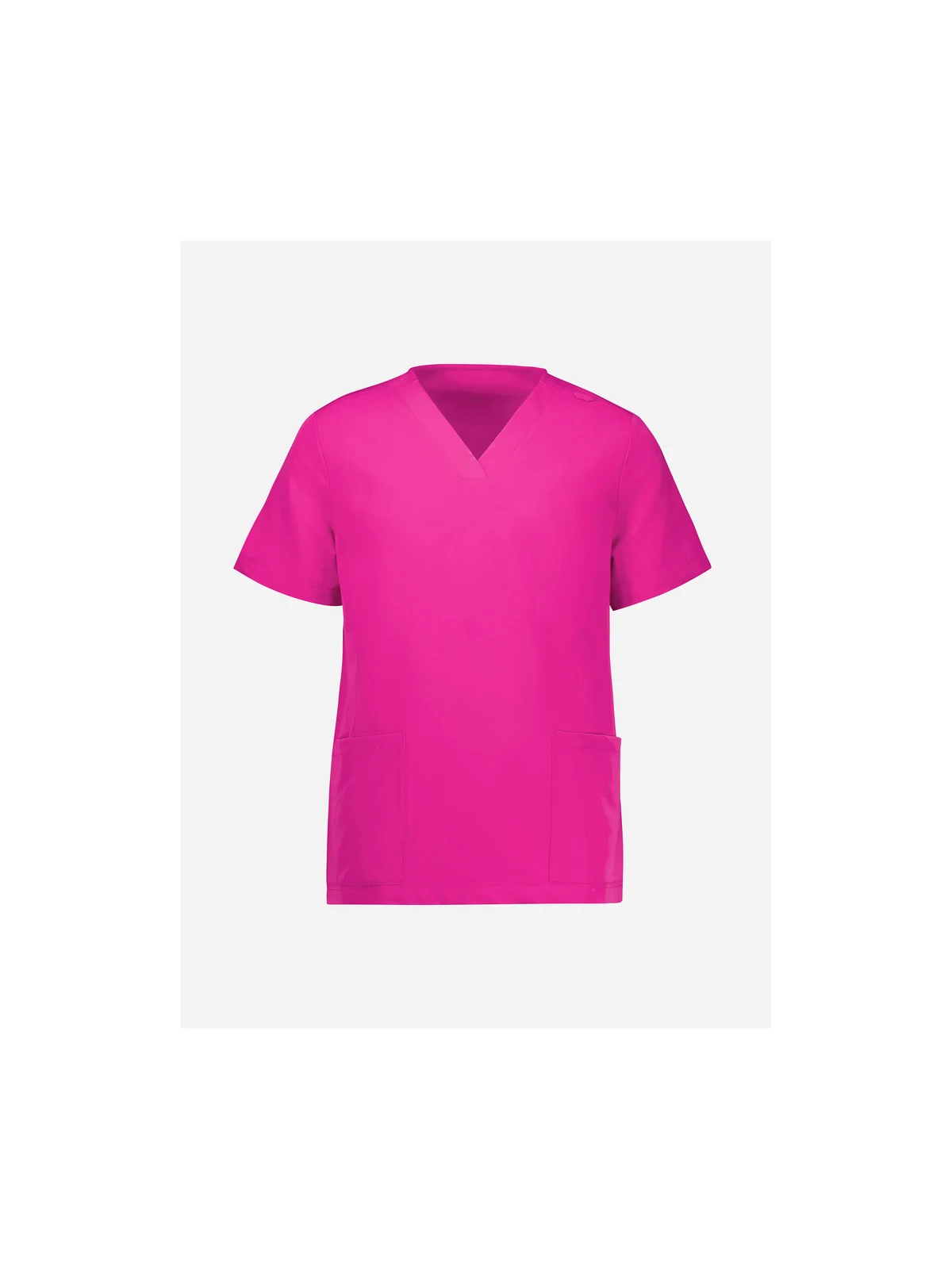 Women's Pink V-Neck Scrub Top in Pink – front view