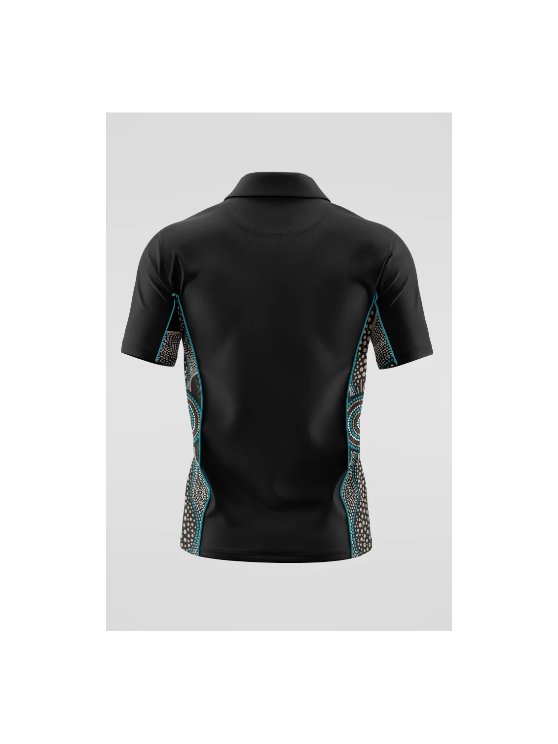 Unisex - Family Black Bamboo (Simpson) Polo Shirt in Black – back view