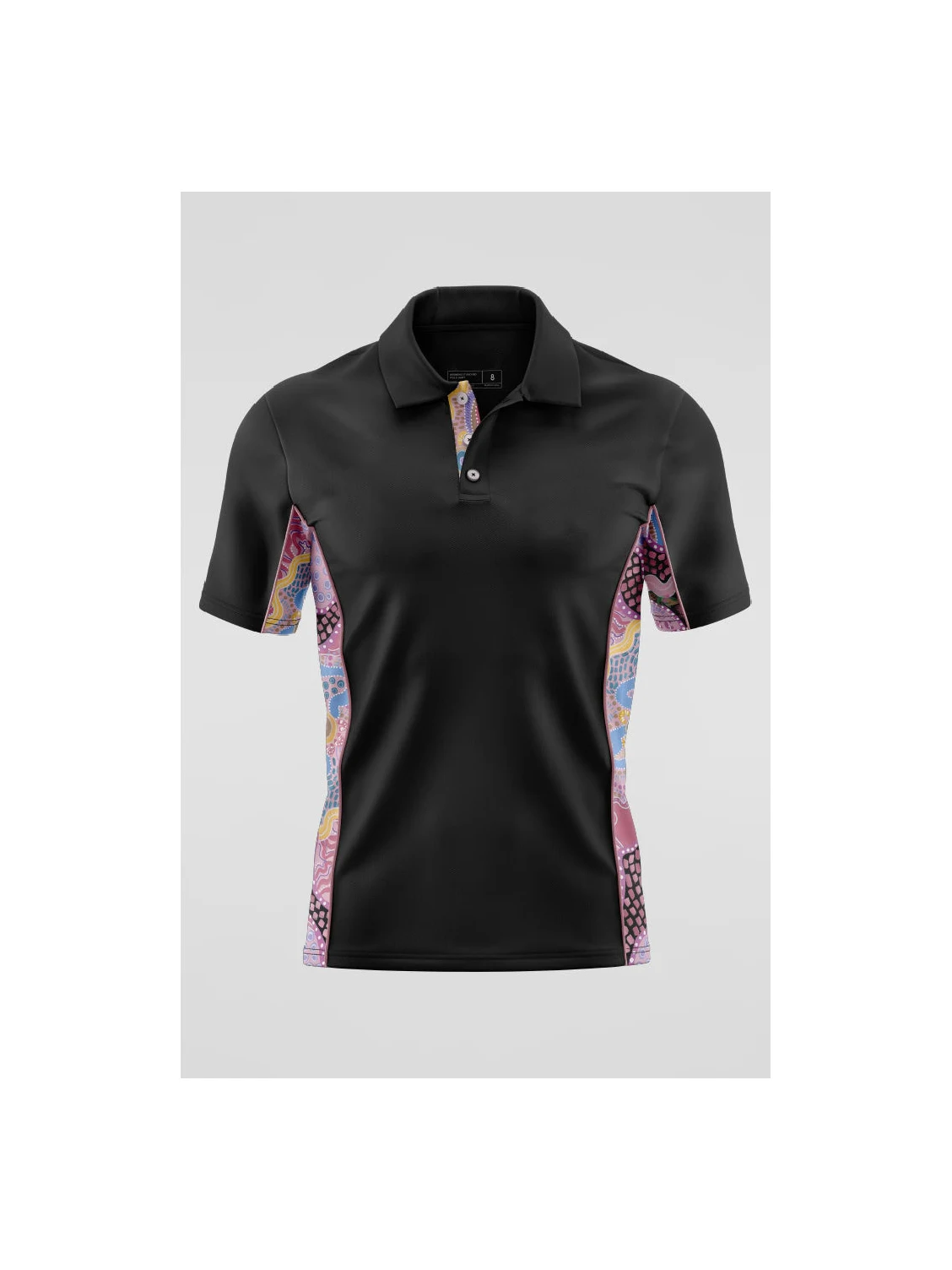 Unisex - Guiding Light Black Bamboo (Simpson) Polo Shirt in Multi Coloured – front view