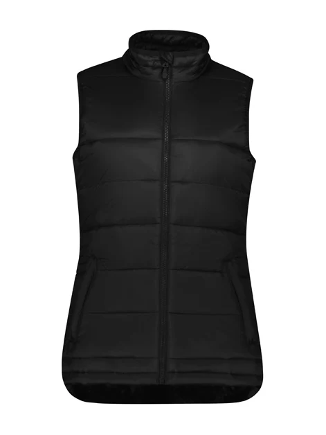 Alpine Ladies Puffer Vest in Black – front view
