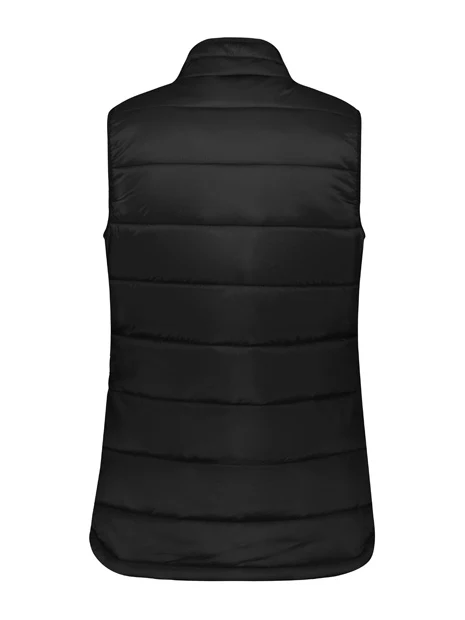 Alpine Ladies Puffer Vest in Black – back view