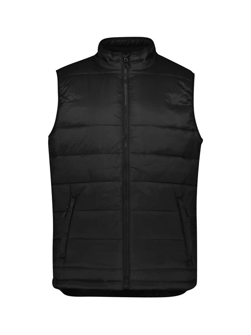 Alpine Men's Puffer Vest in Black – front view