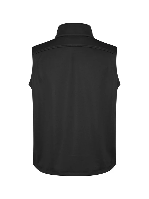 Men's Soft Shell Vest in Black – back view