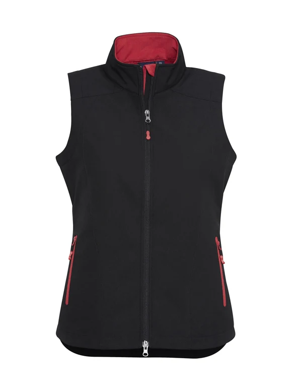Ladies Geneva Vest in Black/Red – front view
