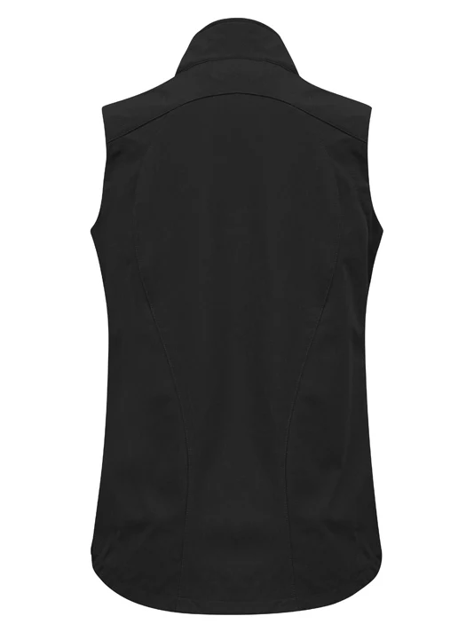 Ladies Geneva Vest in Black/Cyan – back view