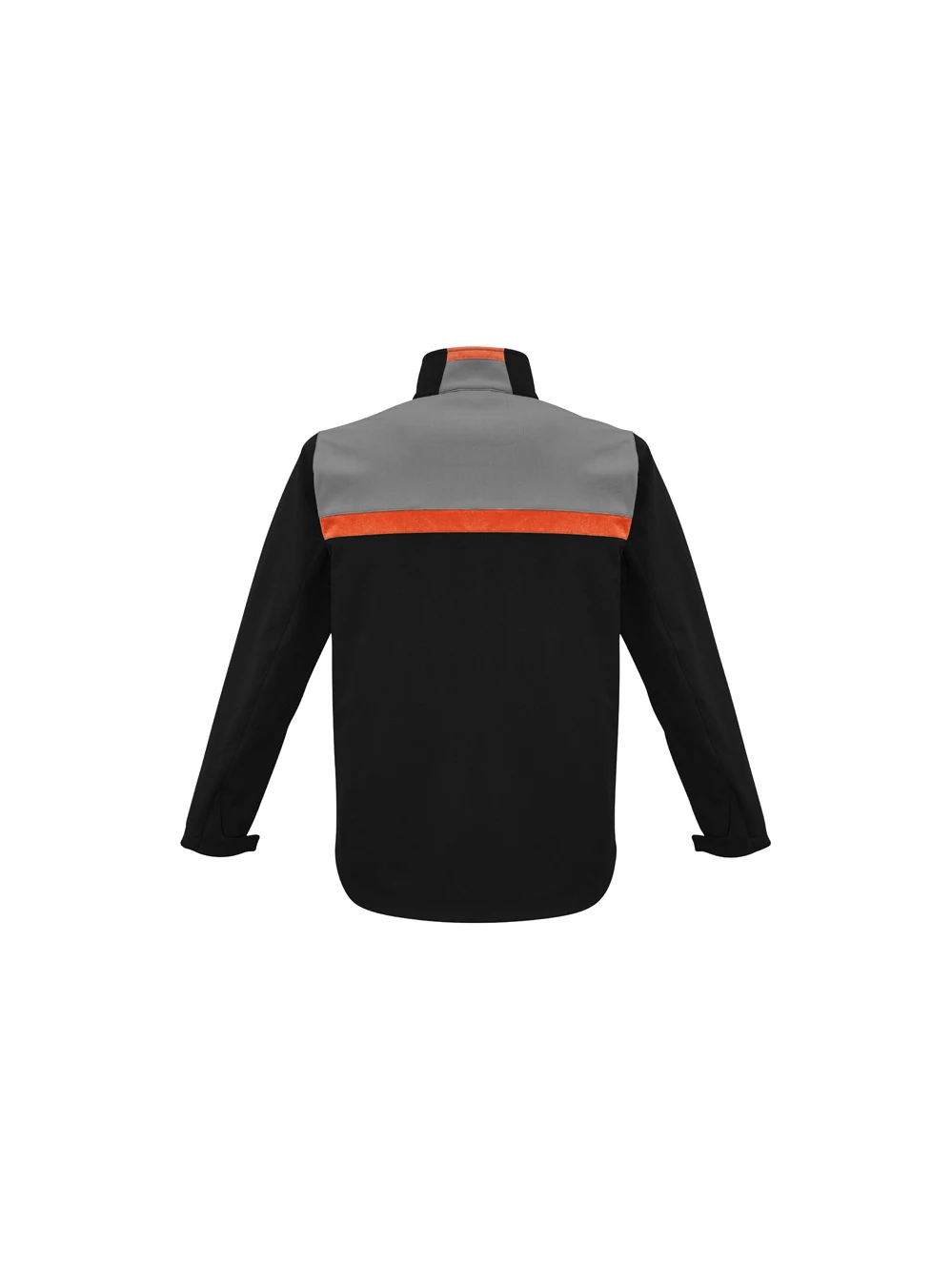 Unisex Charger Jacket in Black/Fluoro Orange/Grey – back view