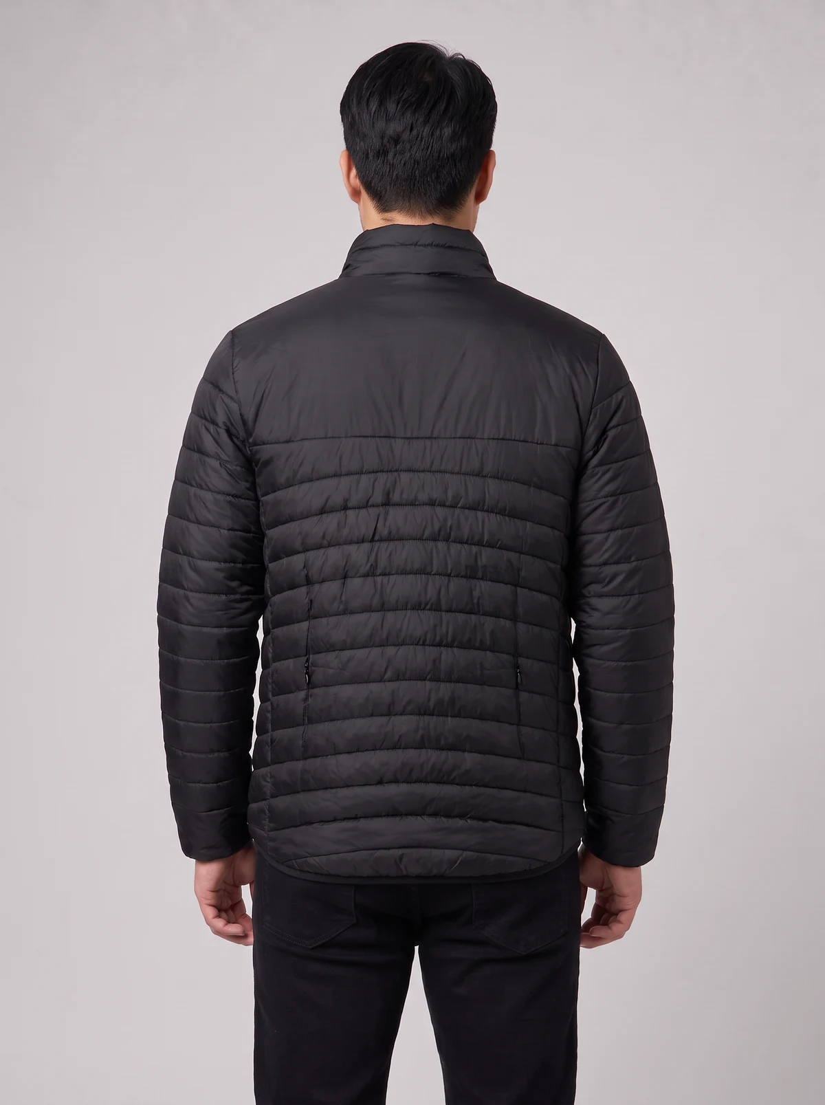 Men's Expedition Quilted Jacket in Black – back view