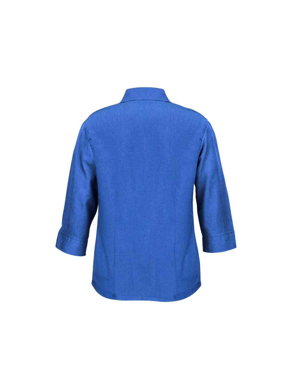 Ladies Plain Oasis 3/4 Sleeve Shirt in Electric Blue – back view