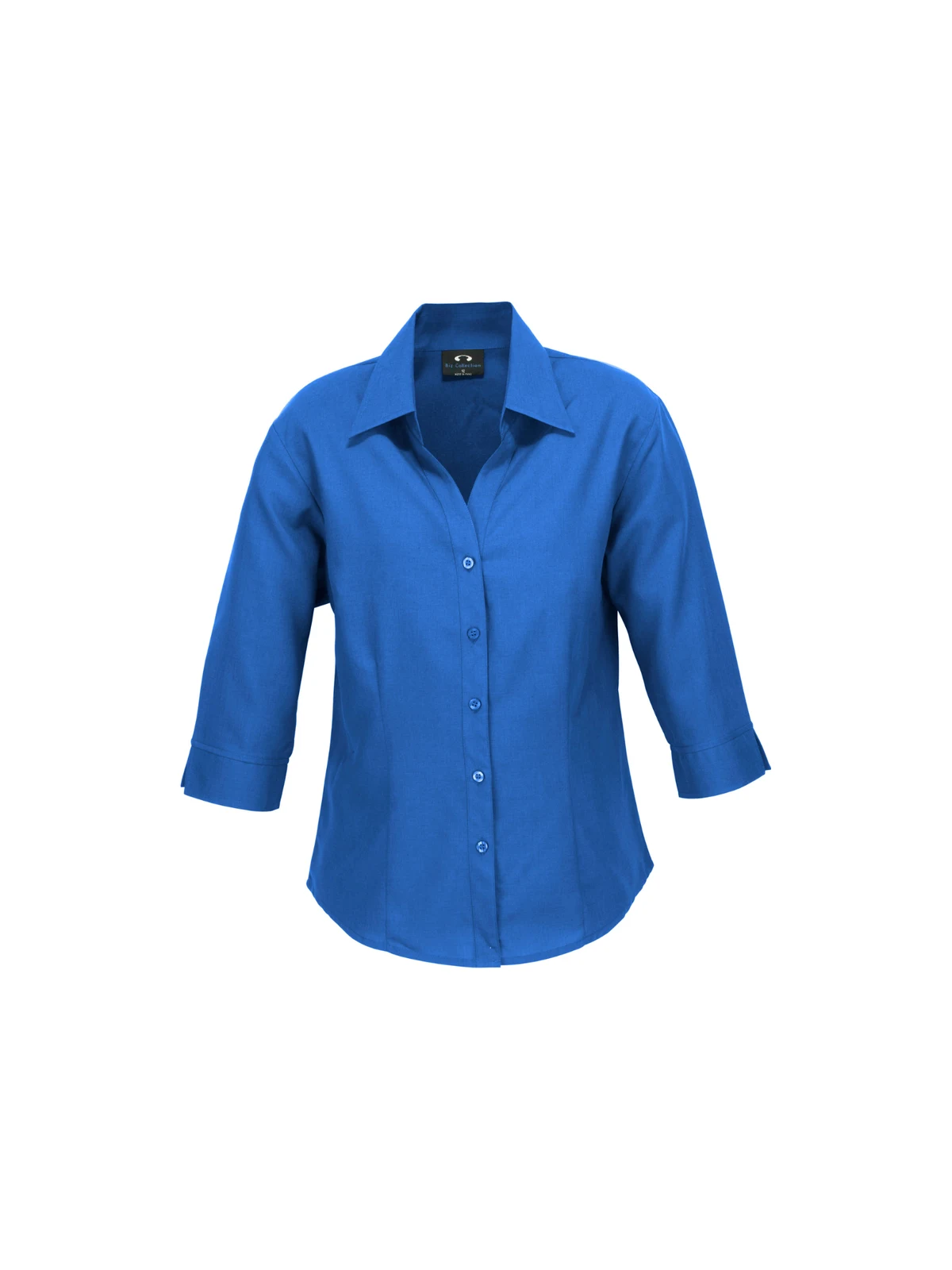 Ladies Plain Oasis 3/4 Sleeve Shirt in Electric Blue