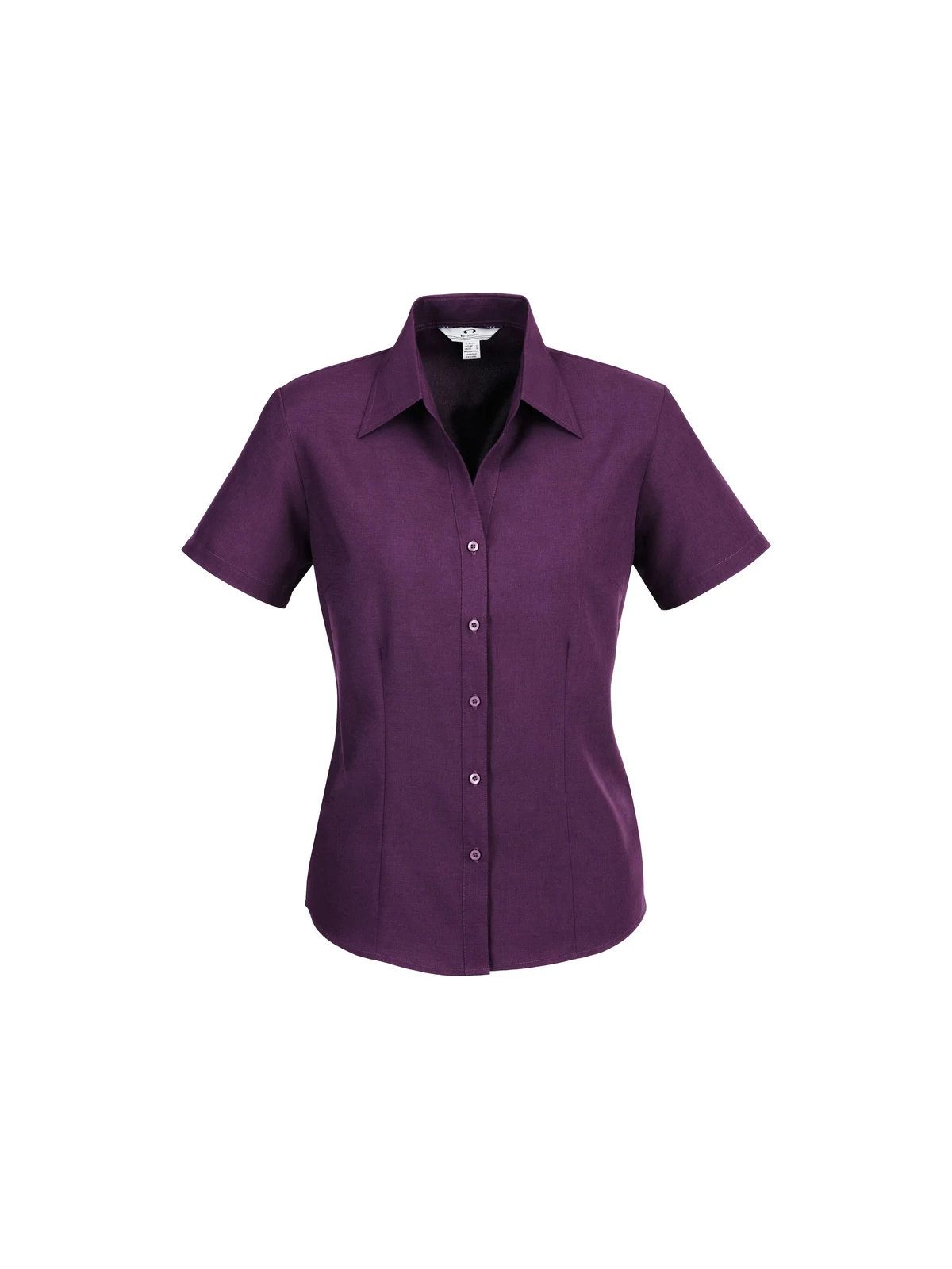 Ladies Plain Oasis Short Sleeve Shirt in Grape – front view