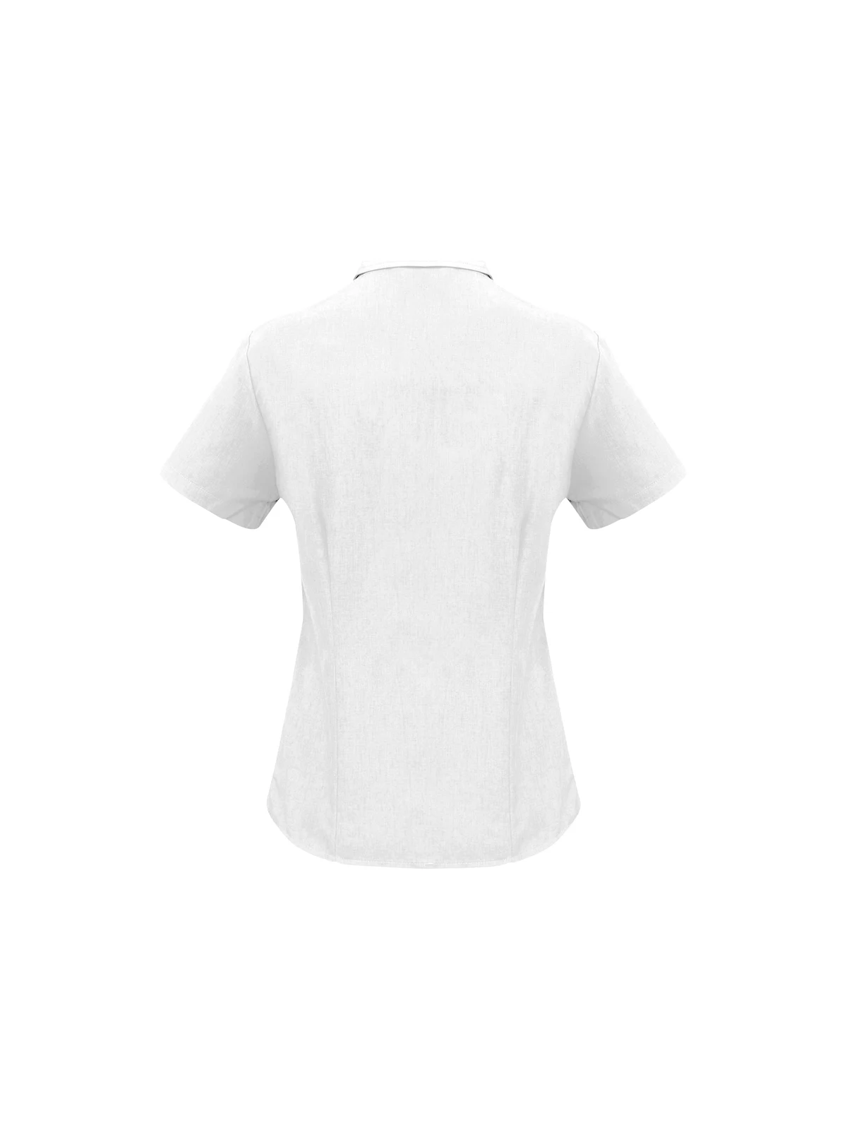 Ladies Plain Oasis Short Sleeve Shirt in White – back view