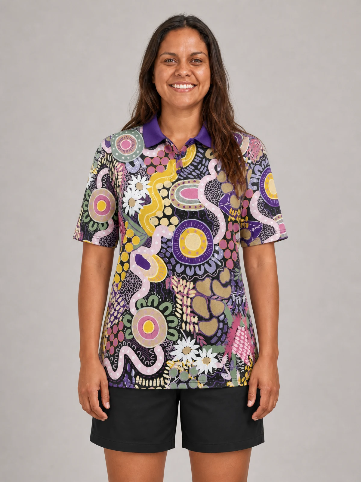 Unisex - Legacy Polo Shirt in Multi Coloured – front view