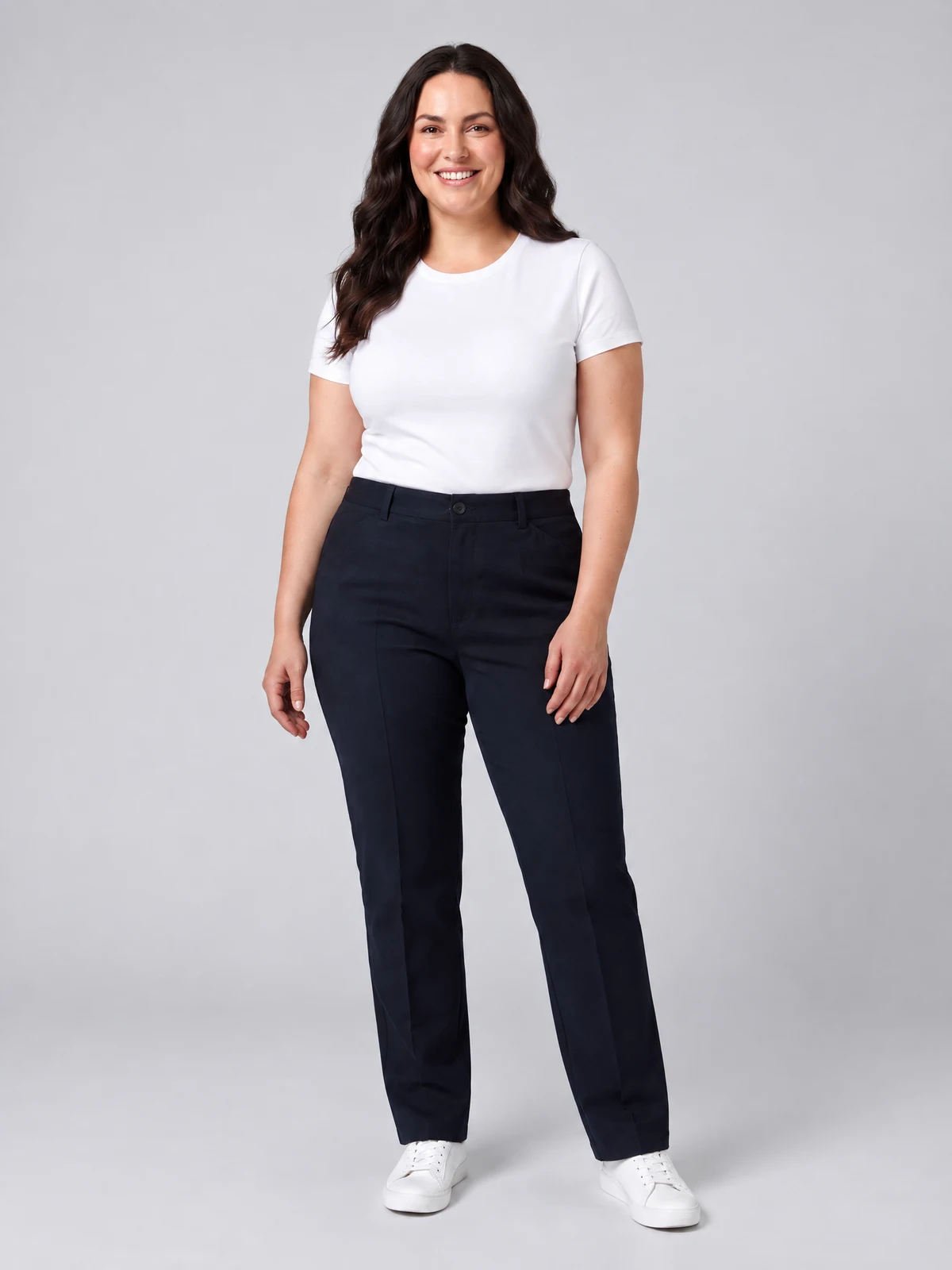 Ladies Boston Chino in Black – front view