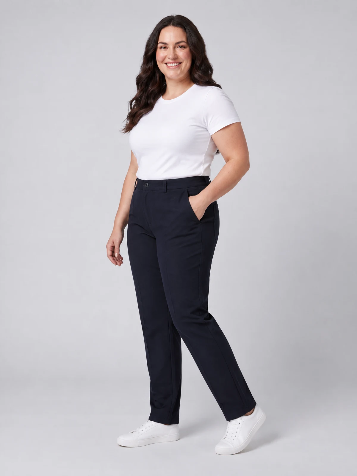 Ladies Boston Chino in Black – side view