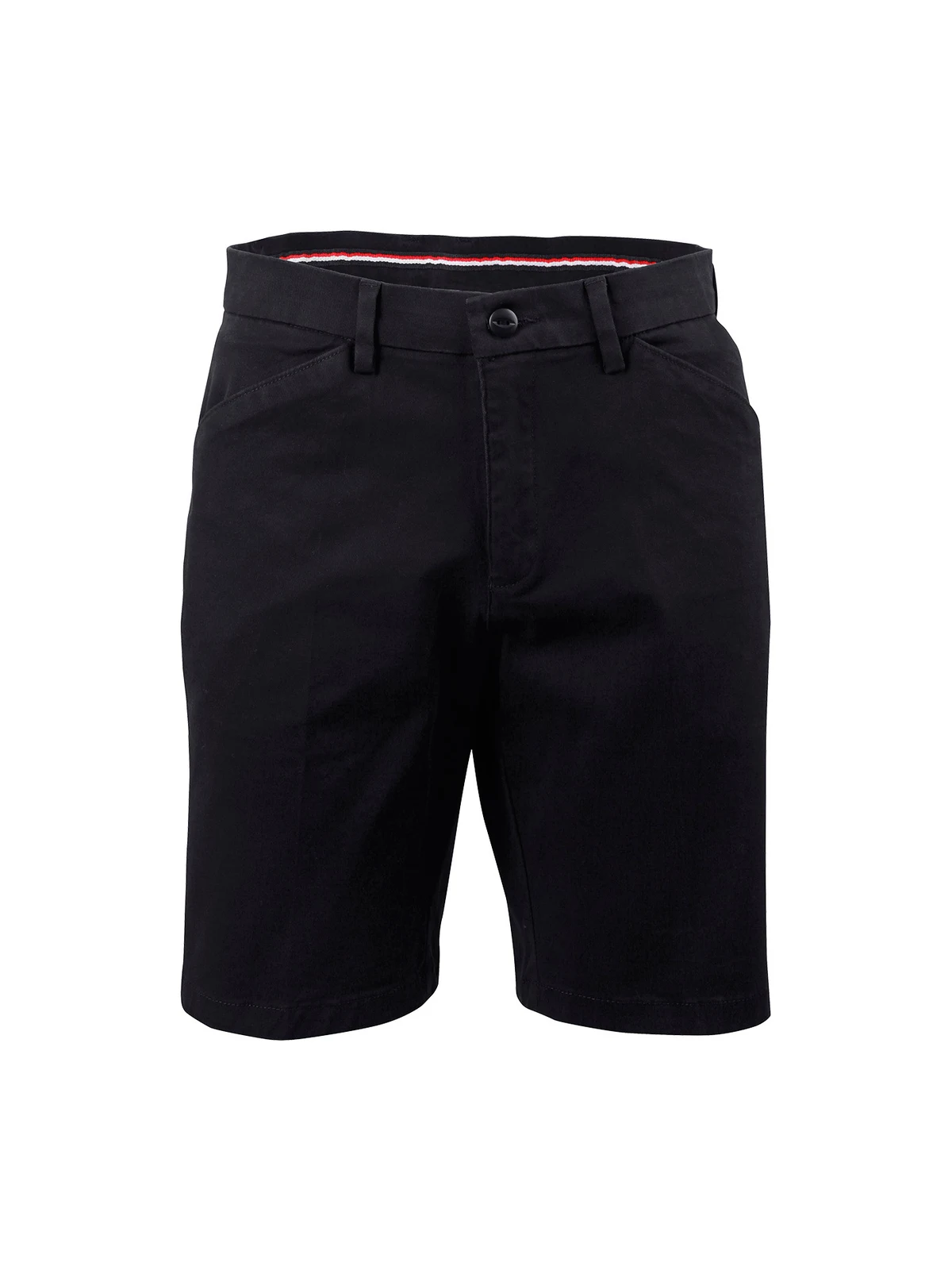 Ladies Stretch Slimfit Boston Chino Shorts in Black – front view