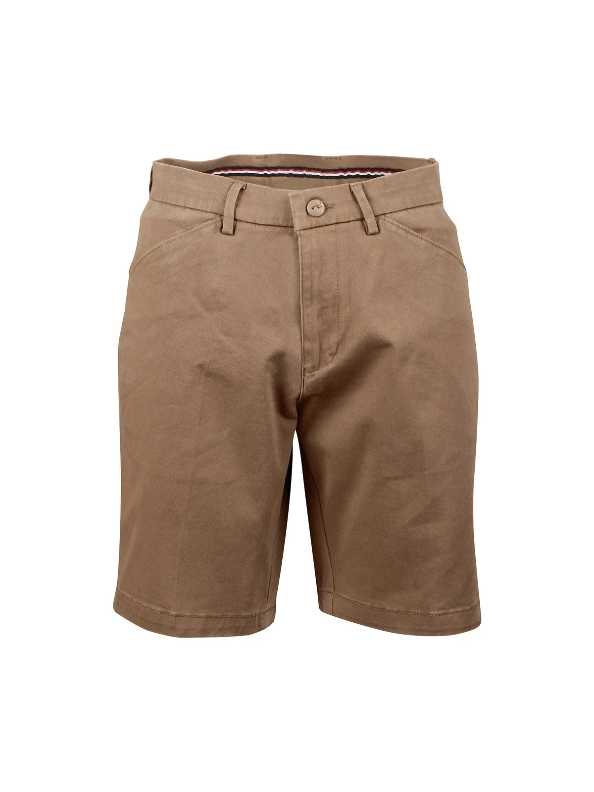 Ladies Stretch Slimfit Boston Chino Shorts in Toffee – front view