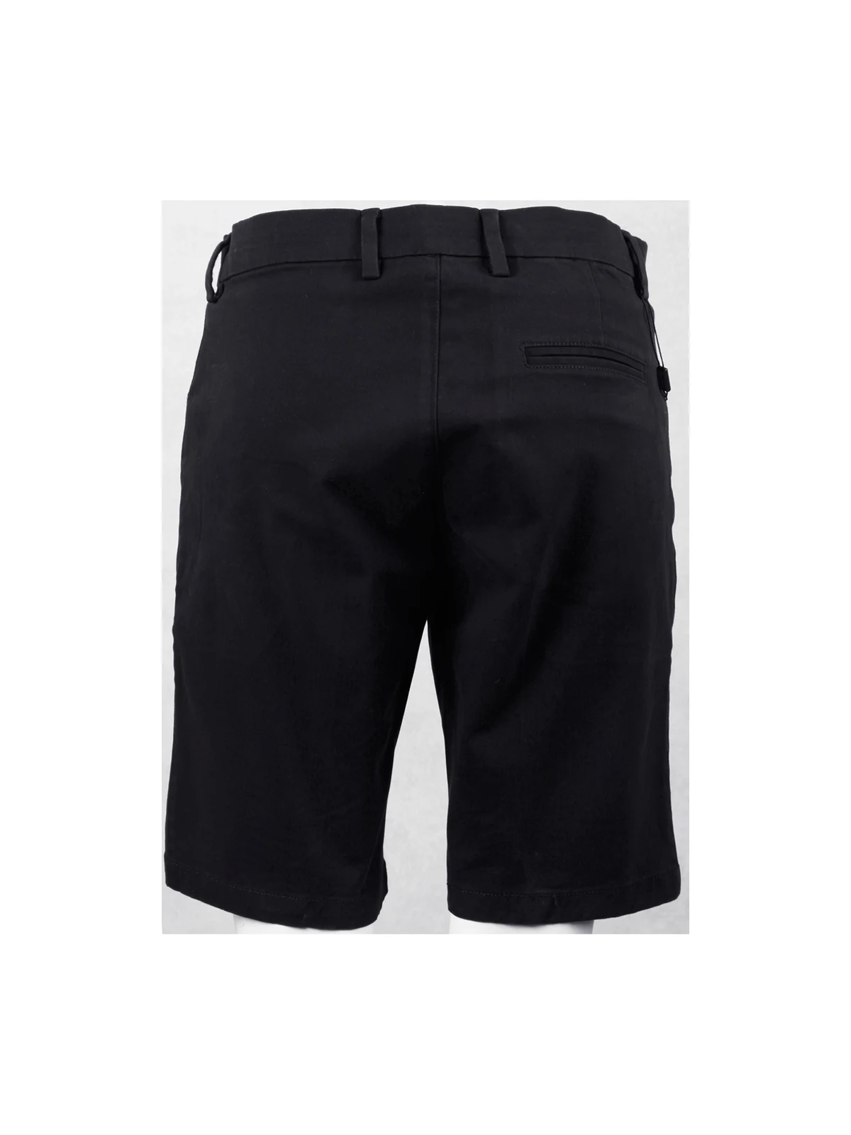 Ladies Stretch Slimfit Boston Chino Shorts in Black – back view