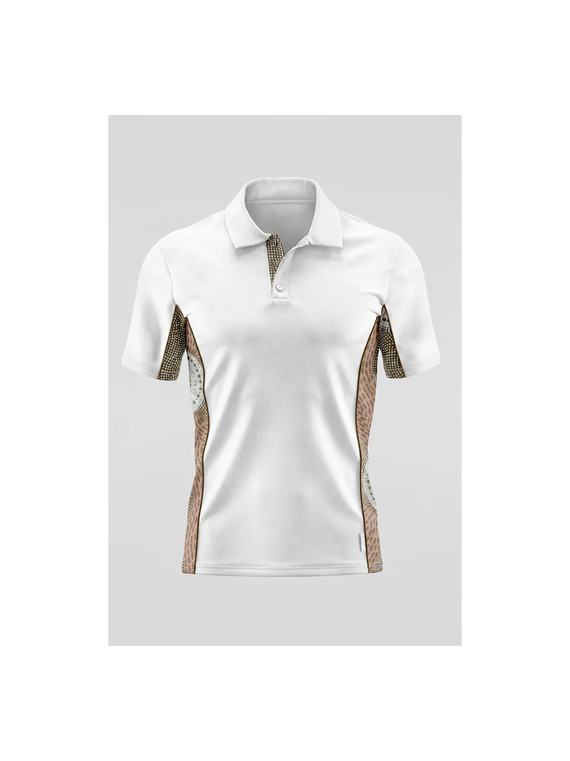 Unisex - Mountains White Bamboo (Simpson) Polo Shirt in White – front view