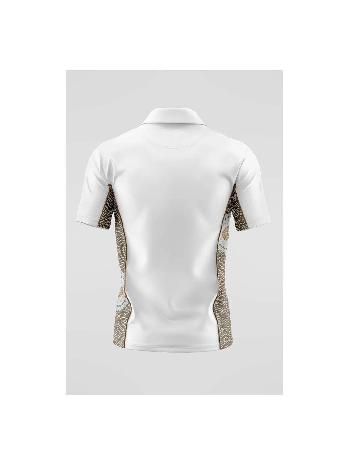 Unisex - Mountains White Bamboo (Simpson) Polo Shirt in White – back view