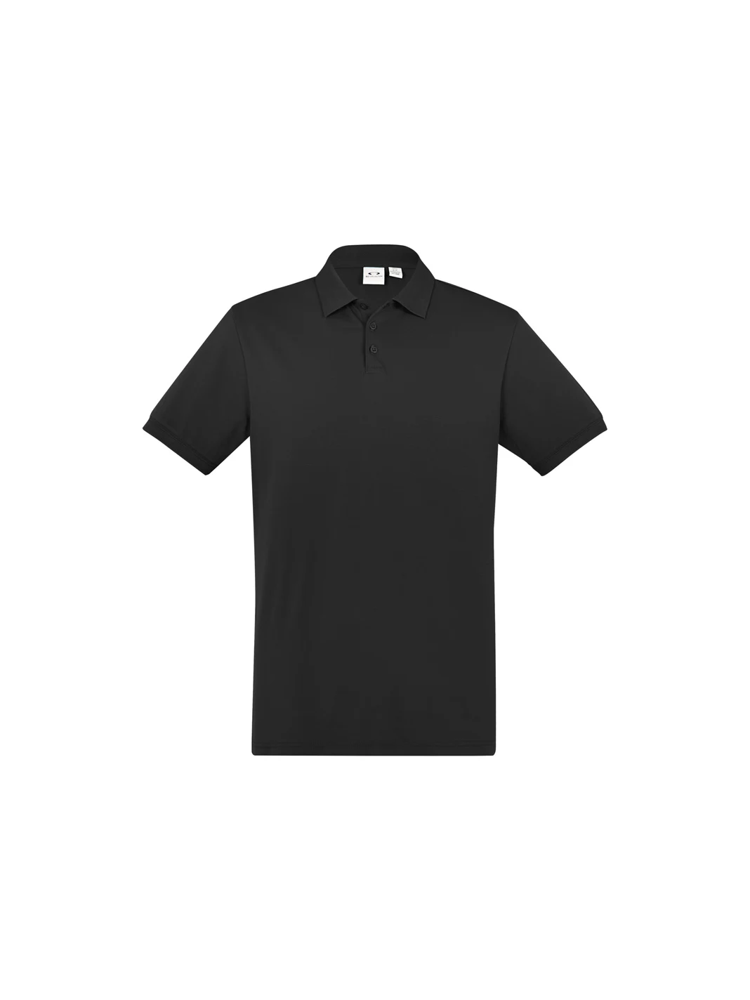 City Womens Short Sleeve Polo in Black – front view