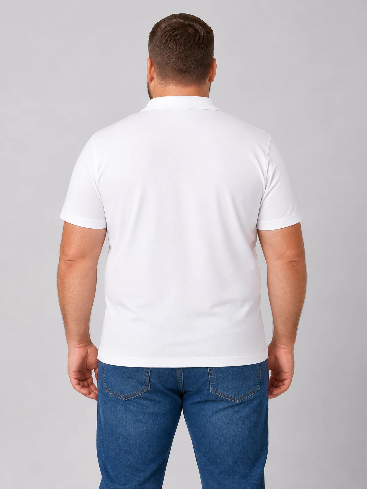 City Mens Short Sleeve Polo in White – front view