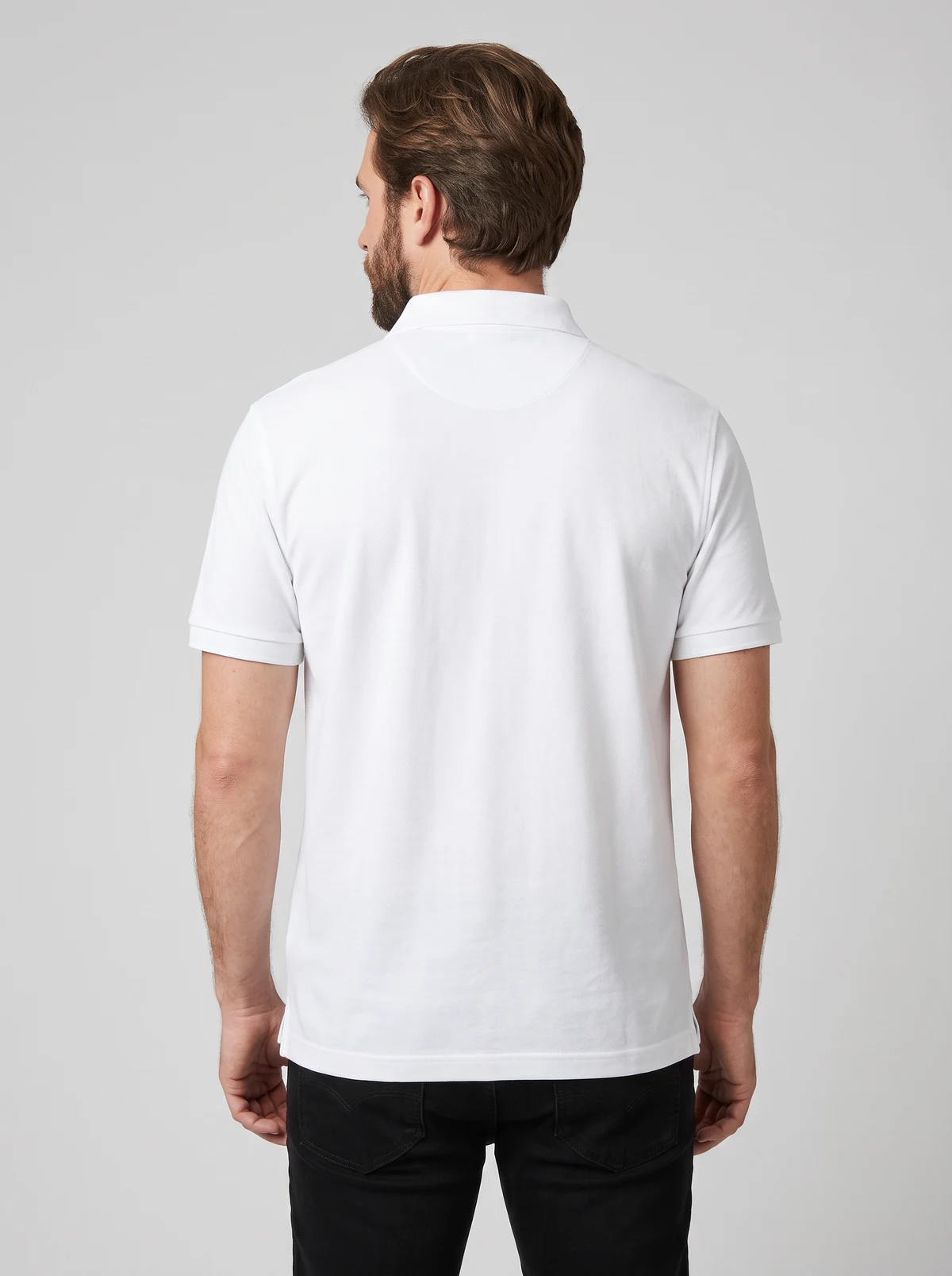 Men's Ice Polo in Black – back view