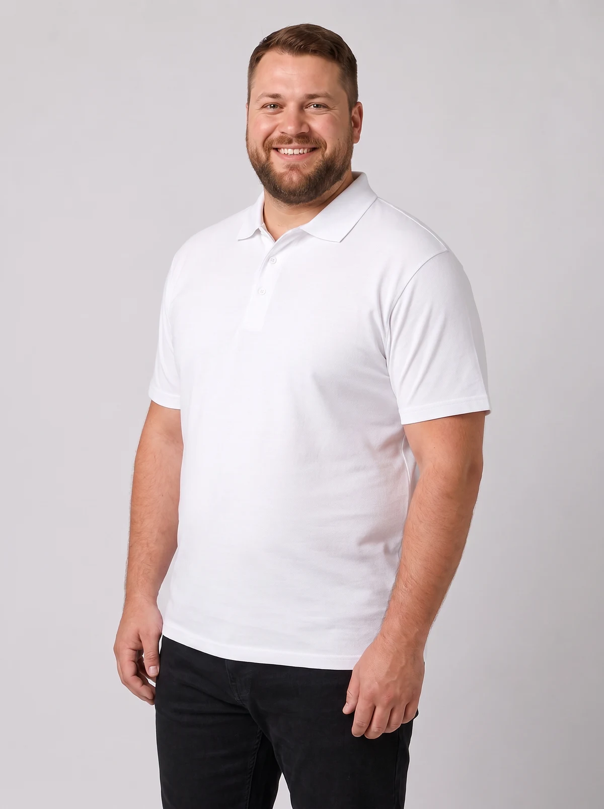 Men's Ice Polo in Black – side view