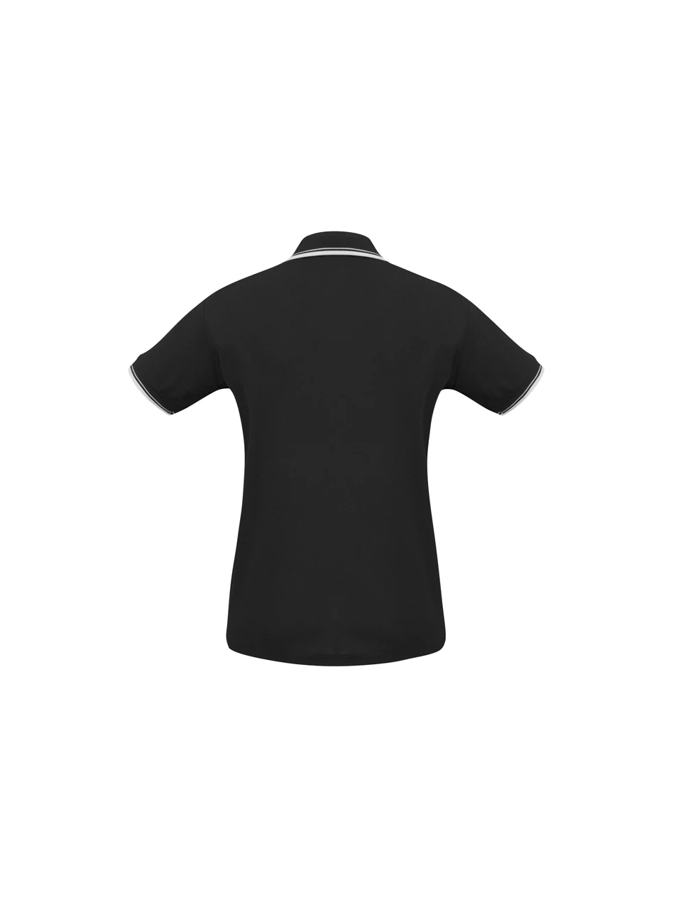 Ladies Cambridge Polo in Black/White/White – back view