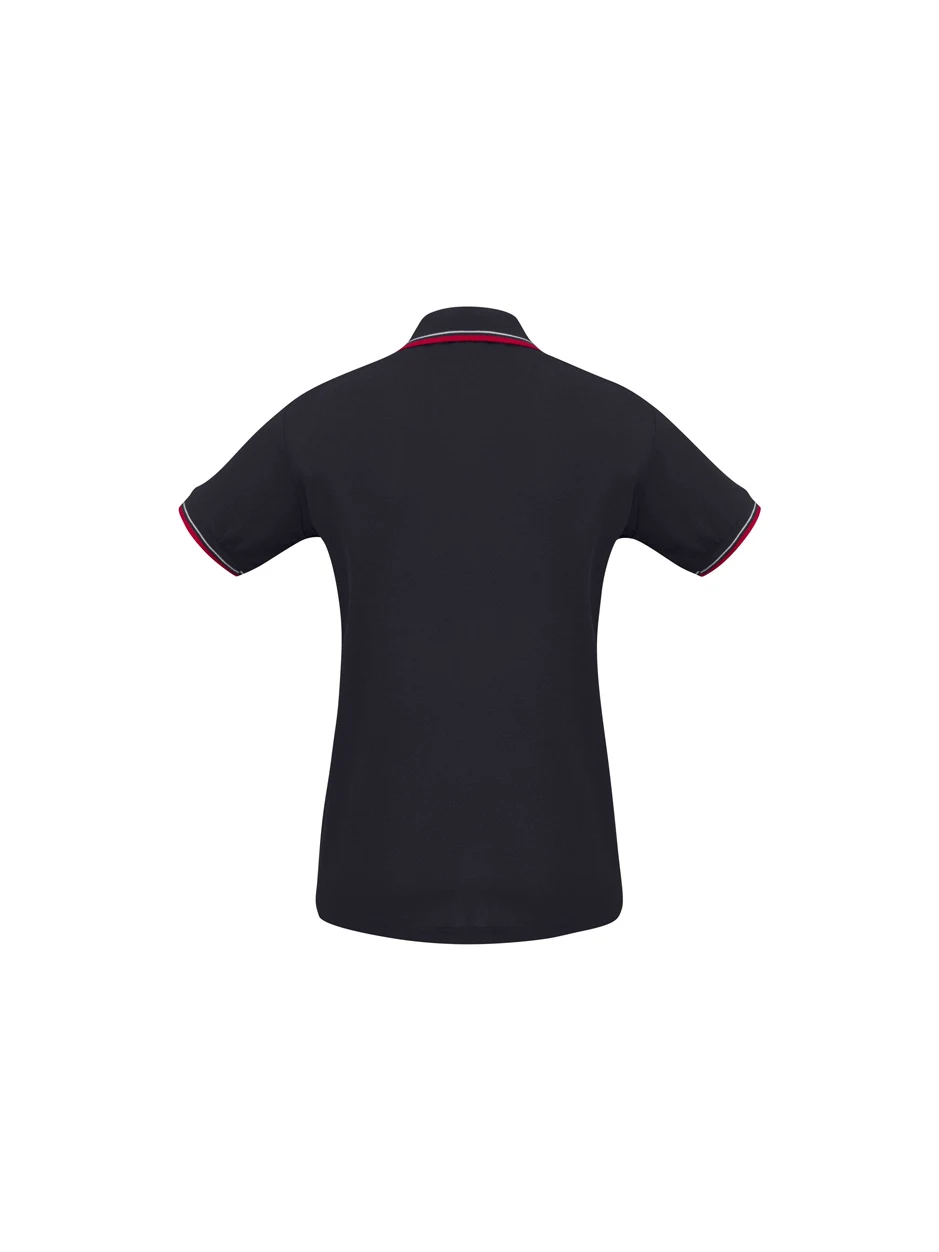 Ladies Cambridge Polo in Navy/Red/White – back view