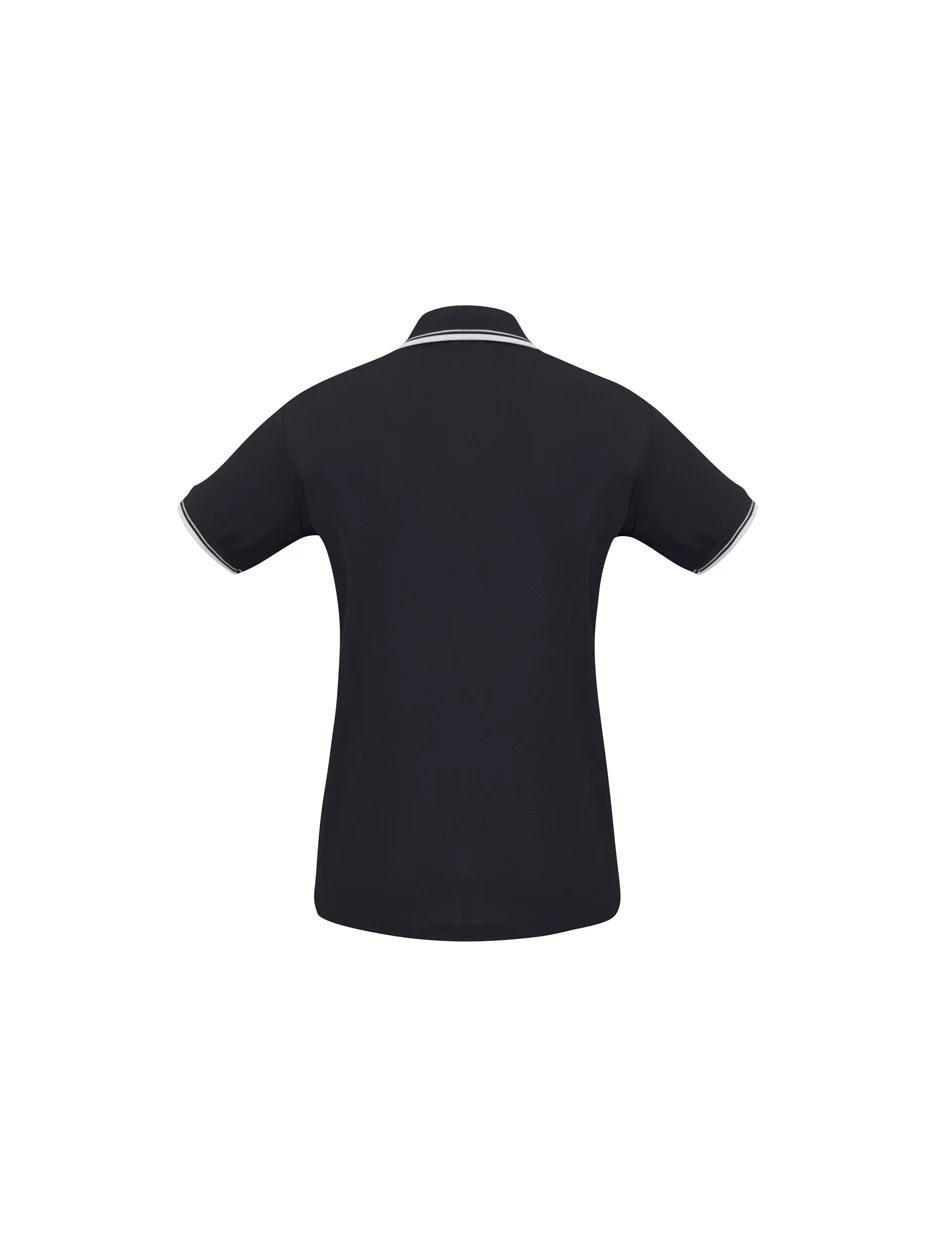 Ladies Cambridge Polo in Navy/White/White – back view