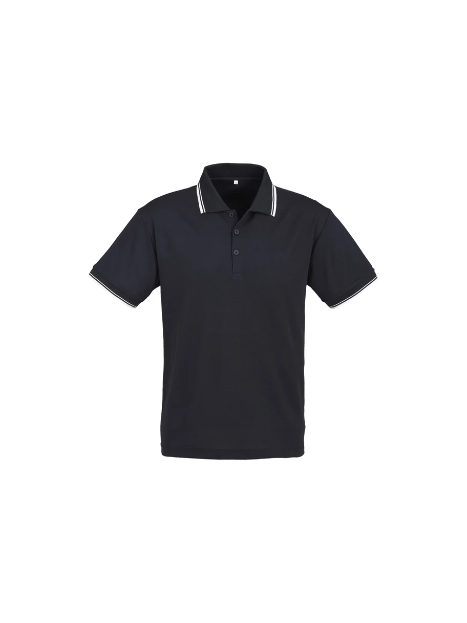 Cambridge Men's Short Sleeve Polo in Navy/White/White – front view