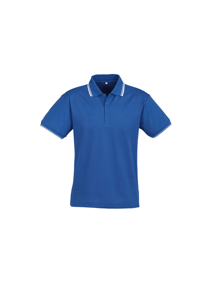 Cambridge Men's Short Sleeve Polo in Royal/White/White – front view