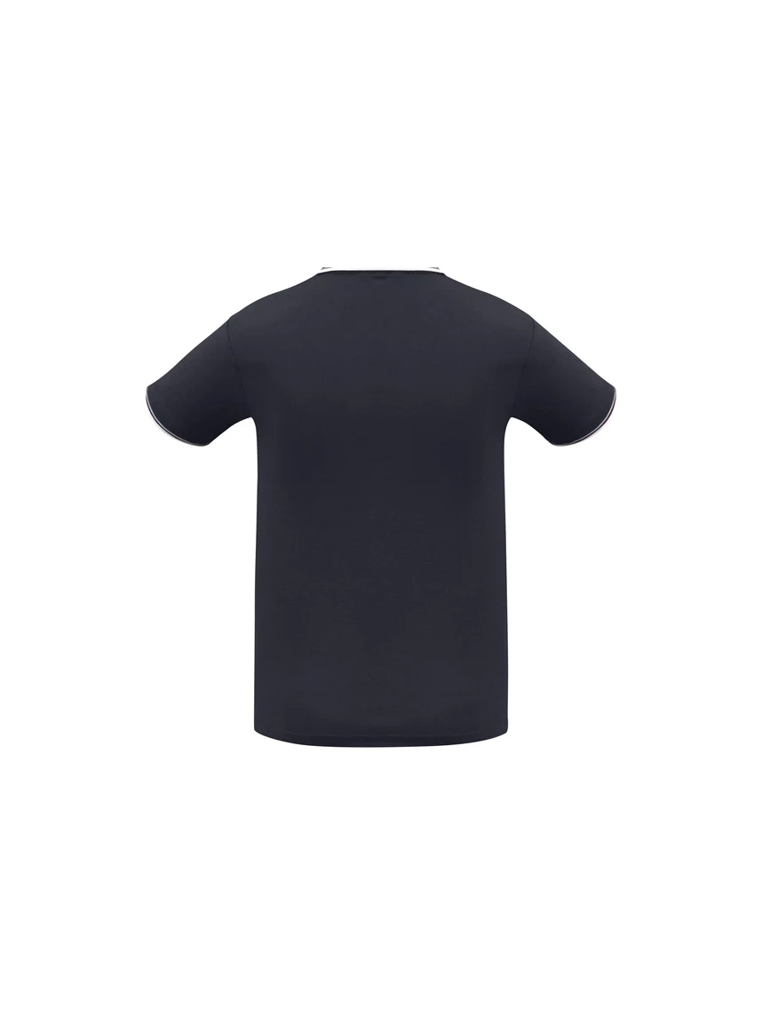 Cambridge Men's Short Sleeve Polo in Navy/White/White – back view