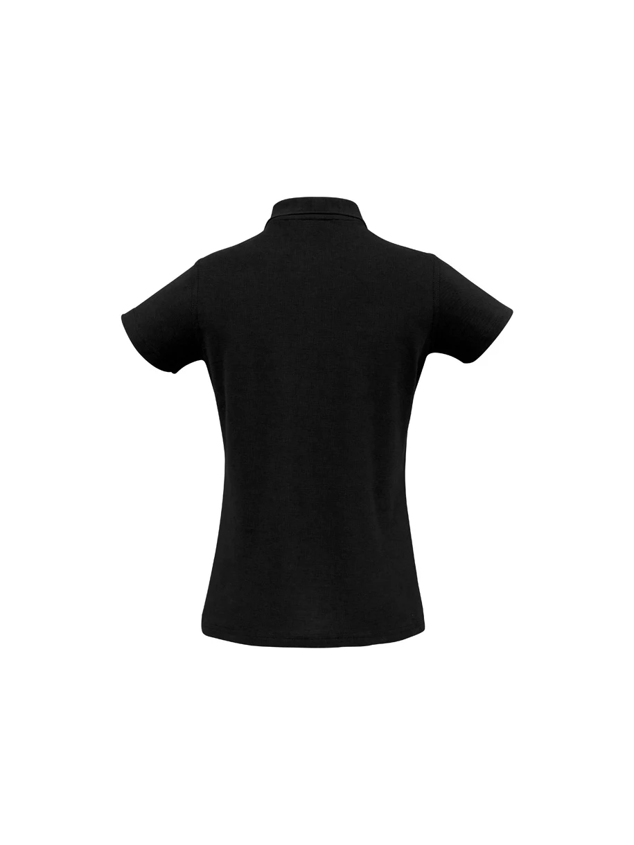Ladies Crew Polo in Black – back view