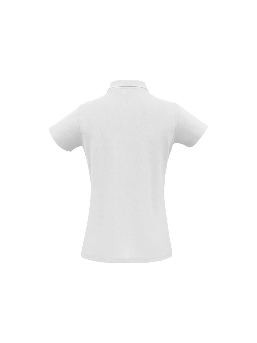 Ladies Crew Polo in White – back view