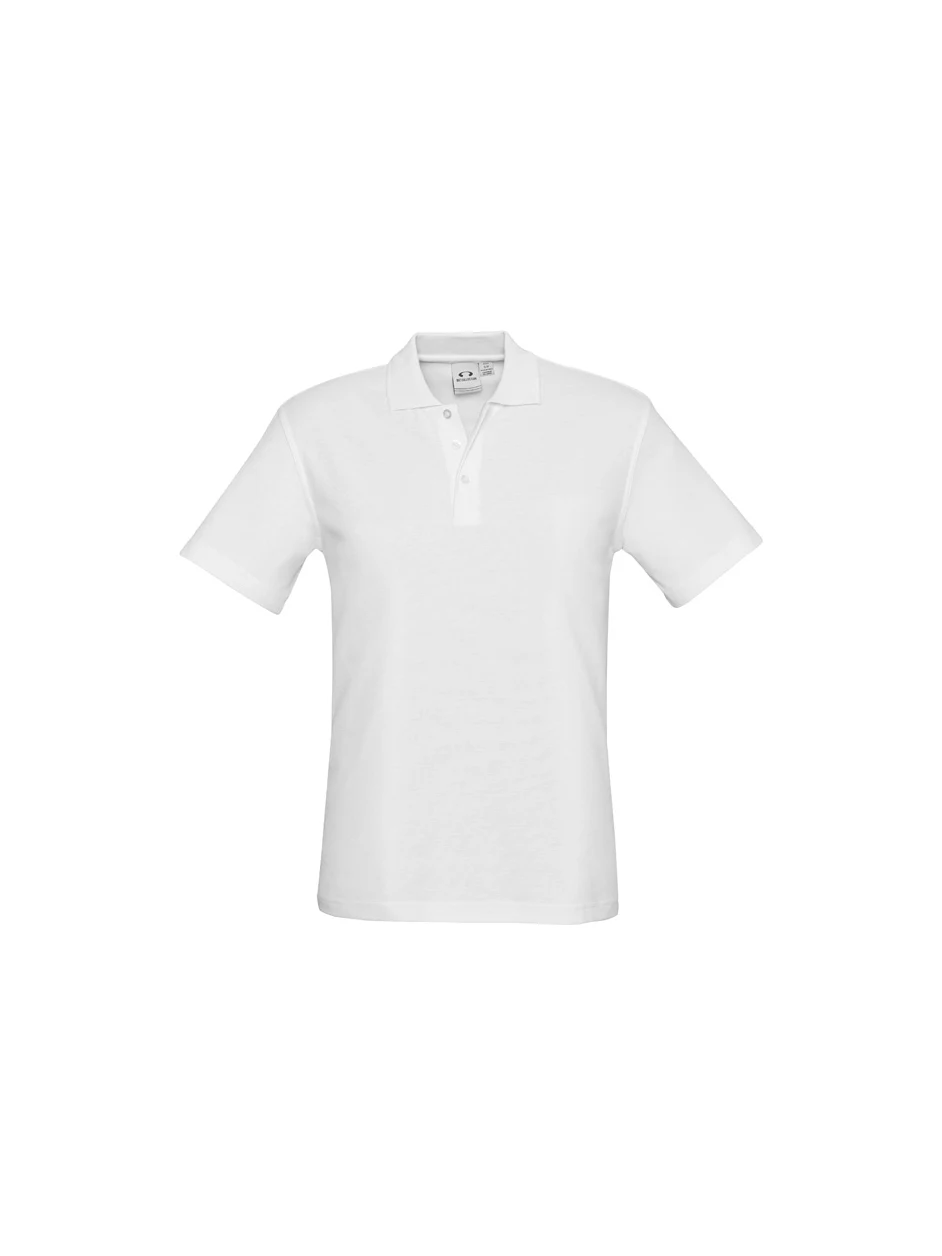 Men's Crew Polo in White – front view