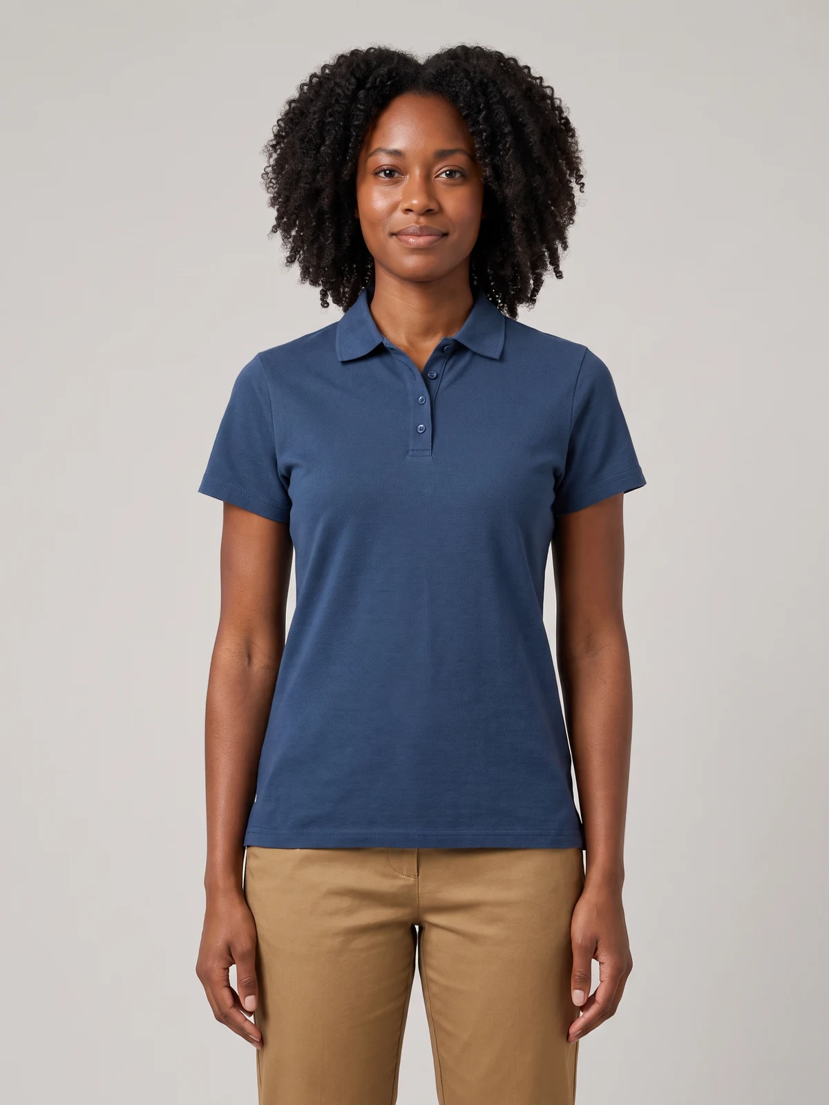 Womens Lotus Short Sleeve Polo – front view