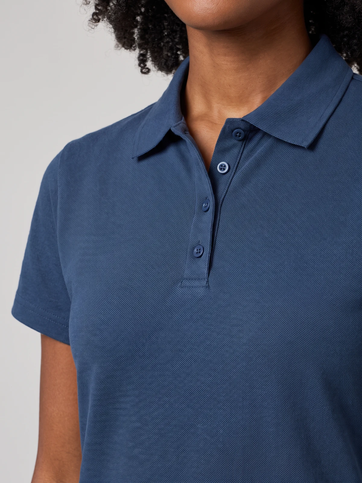 Womens Lotus Short Sleeve Polo – close-up detail