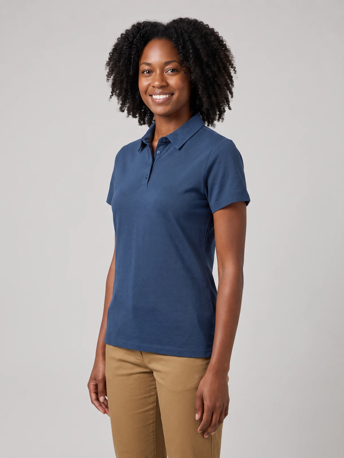 Womens Lotus Short Sleeve Polo – side view