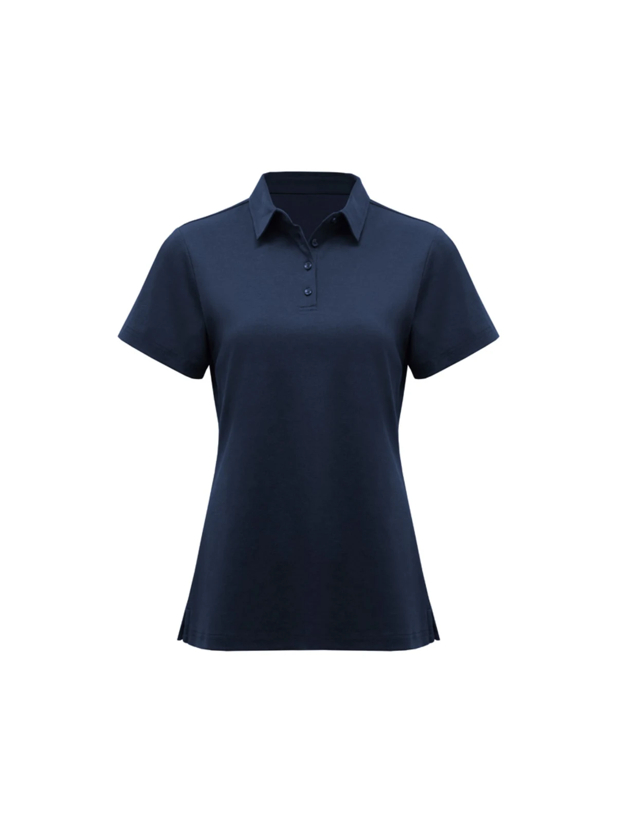 Womens Lotus Short Sleeve Polo in Navy – front view