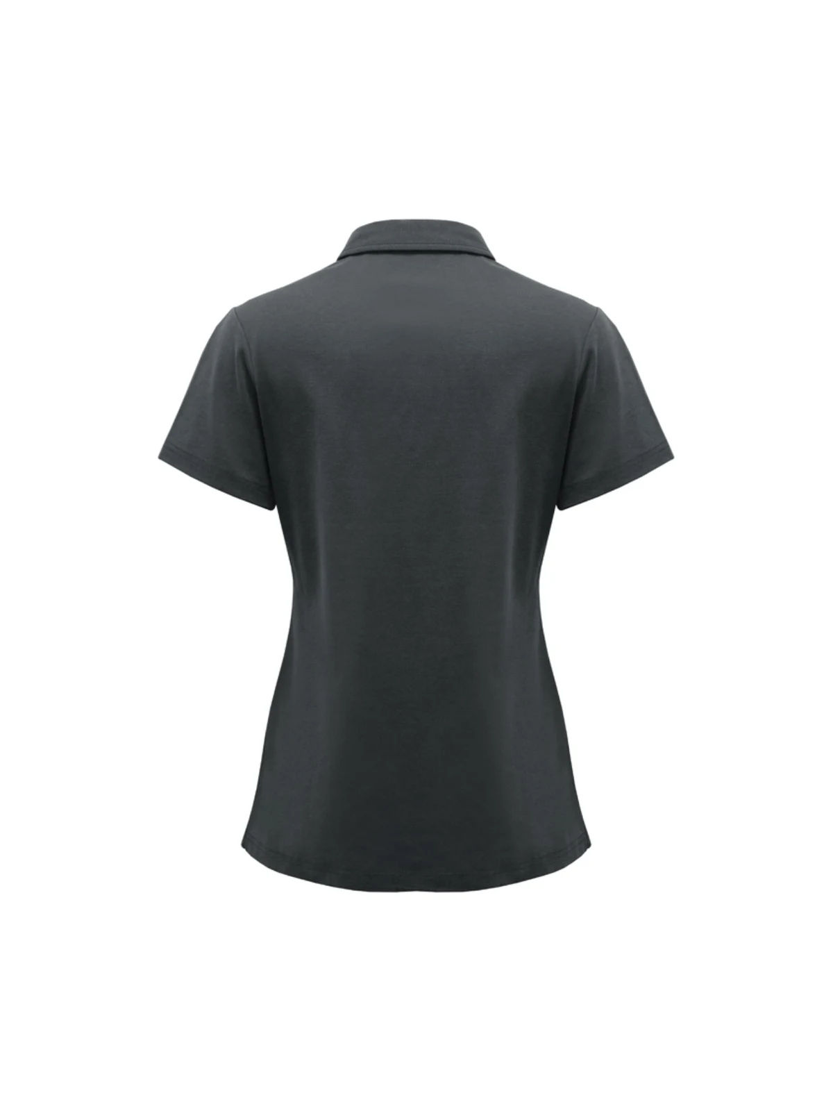 Womens Lotus Short Sleeve Polo in Charcoal – back view