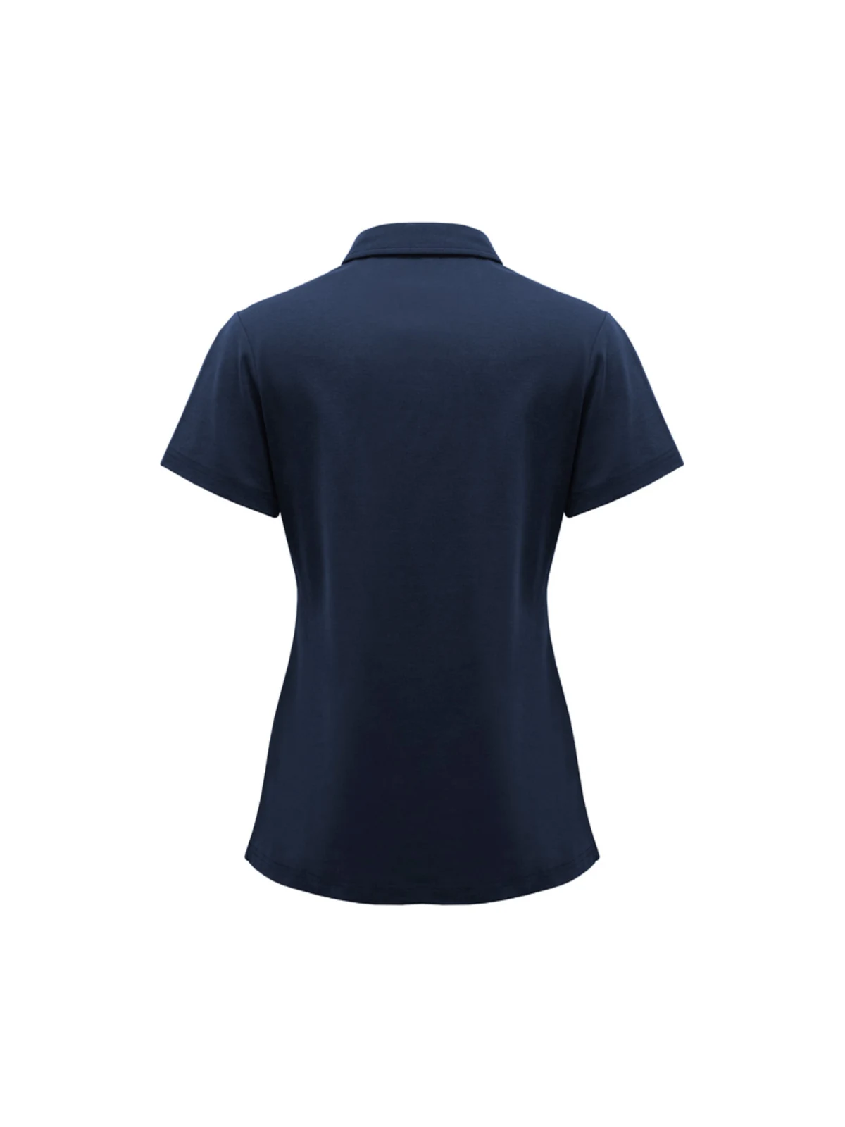 Womens Lotus Short Sleeve Polo in Navy – back view
