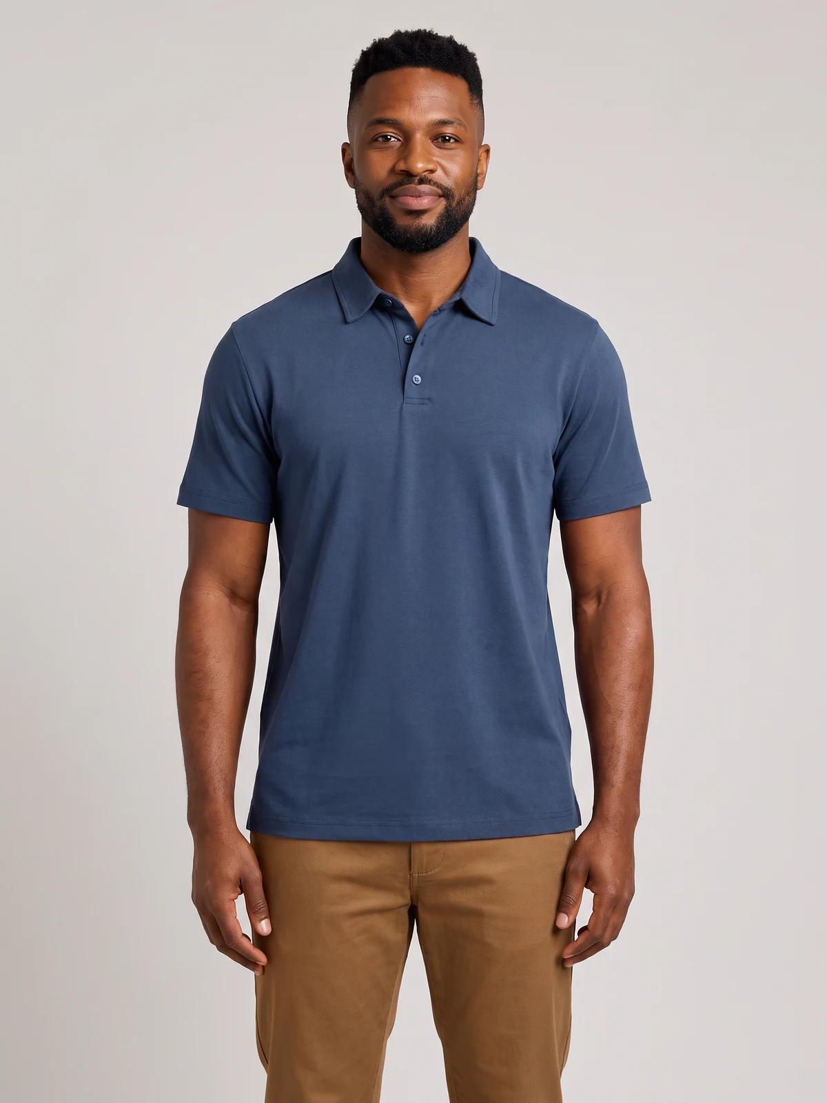 Mens Lotus Short Sleeve Polo – front view
