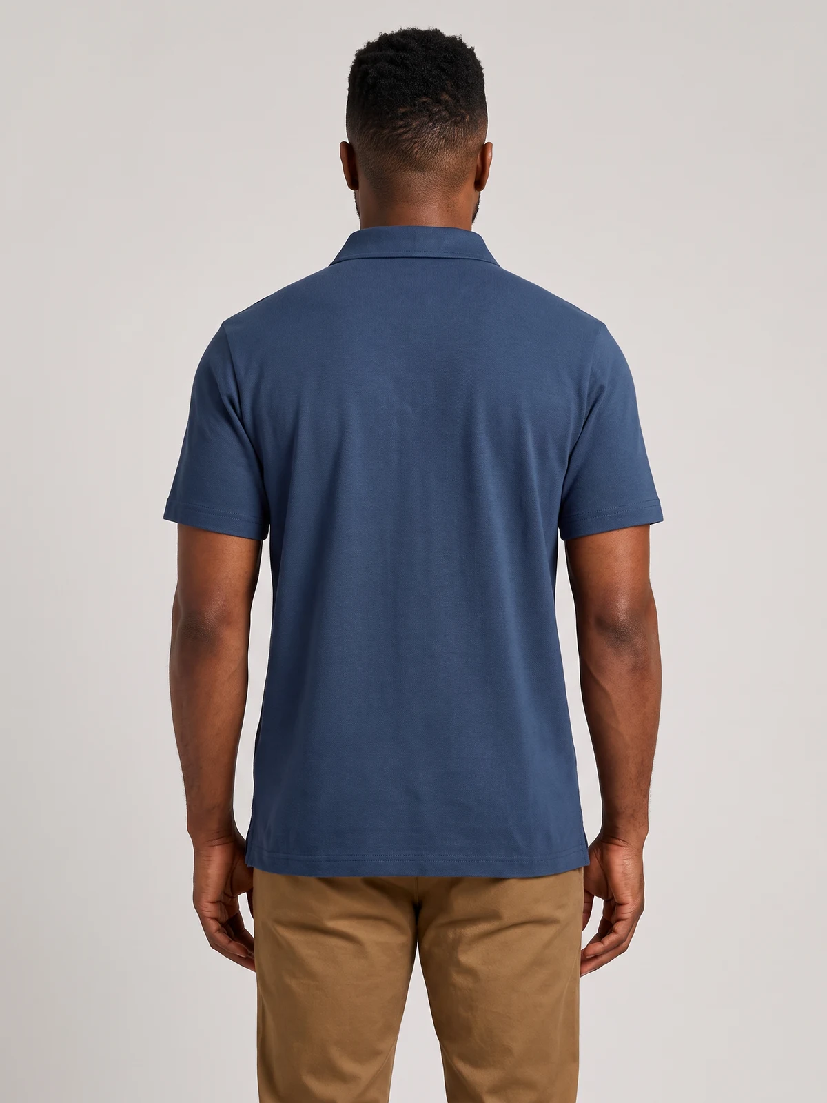 Mens Lotus Short Sleeve Polo – back view