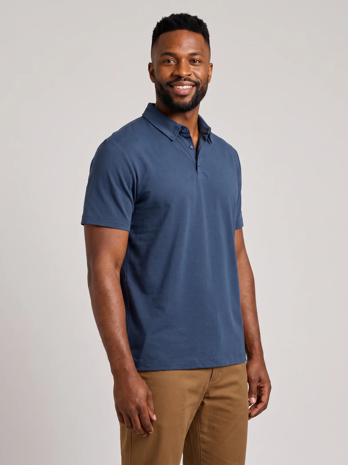 Mens Lotus Short Sleeve Polo – side view