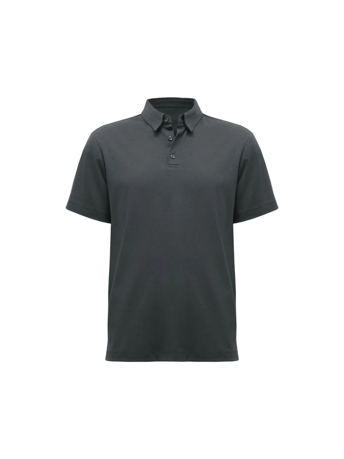 Mens Lotus Short Sleeve Polo in Charcoal – front view