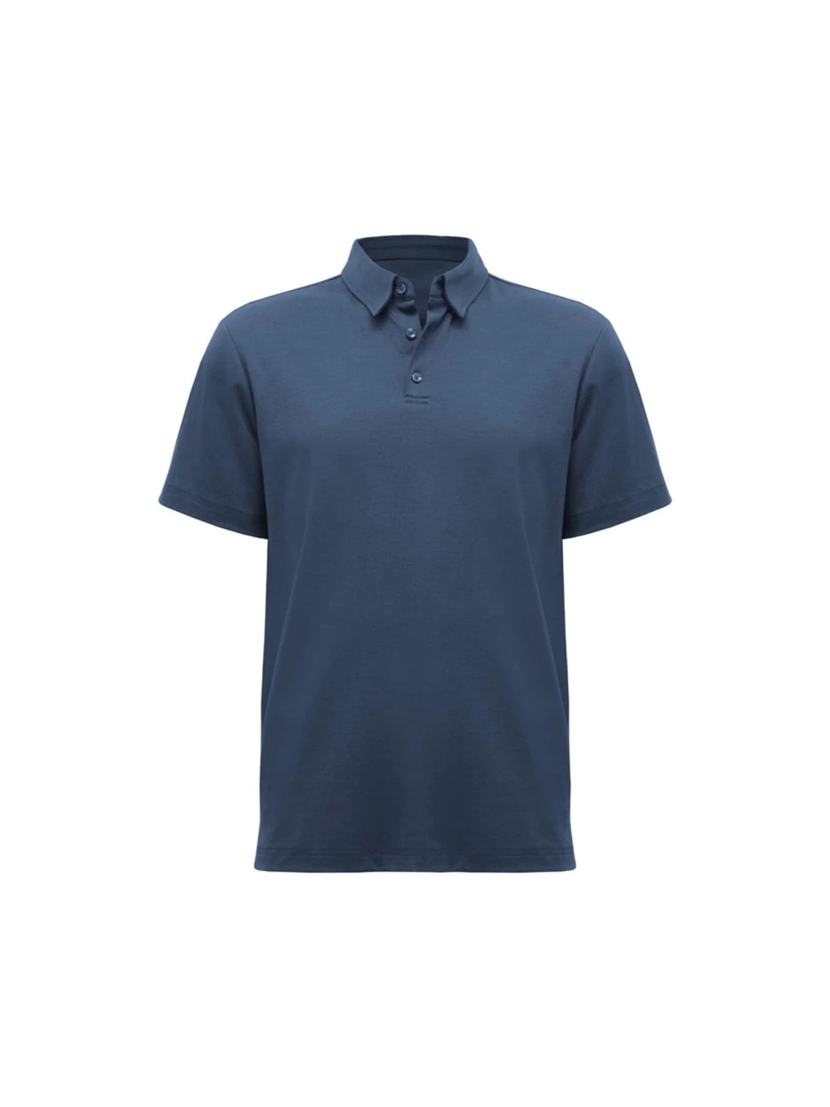 Mens Lotus Short Sleeve Polo in Mineral Blue – front view