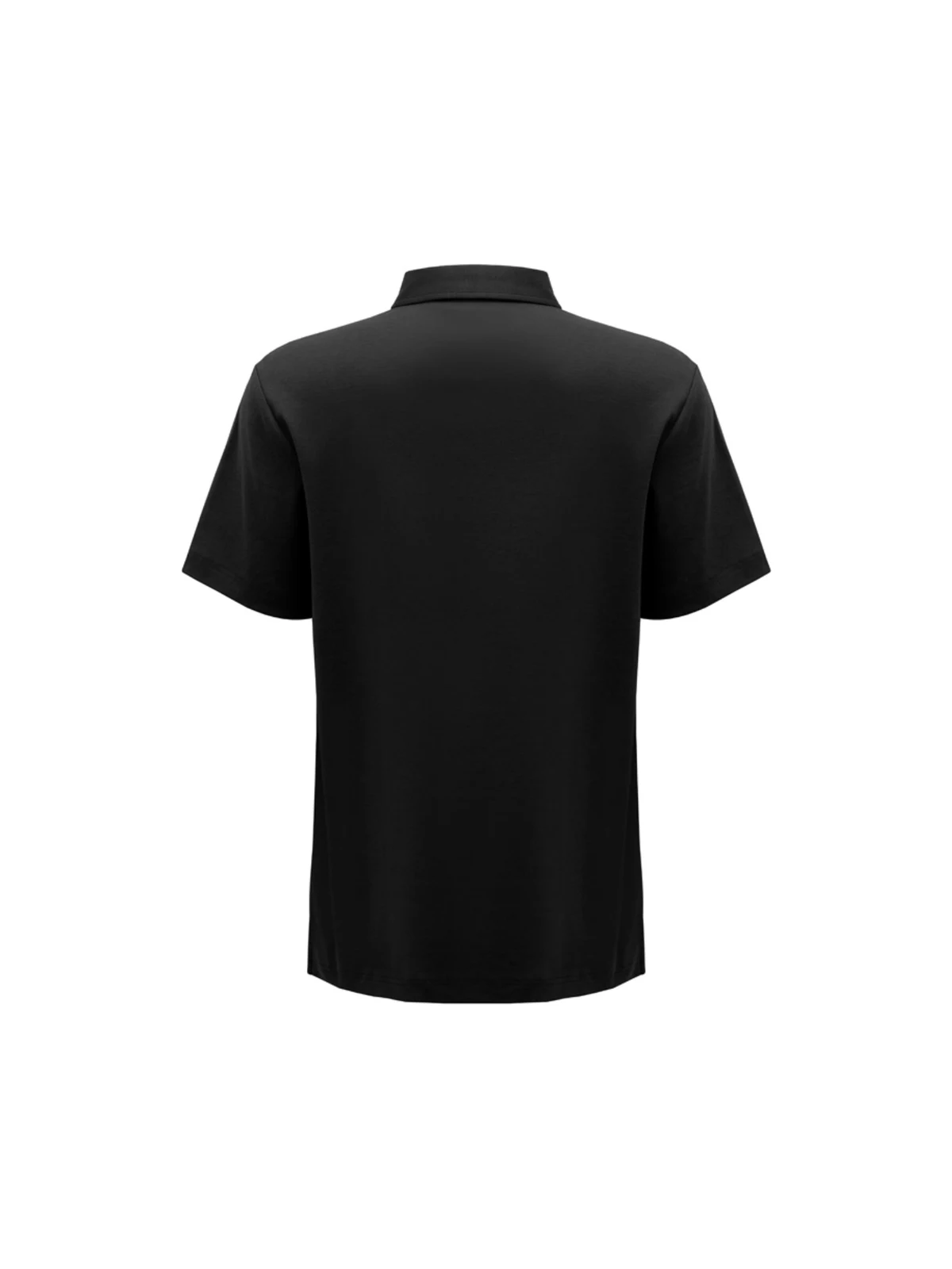 Mens Lotus Short Sleeve Polo in Black – back view