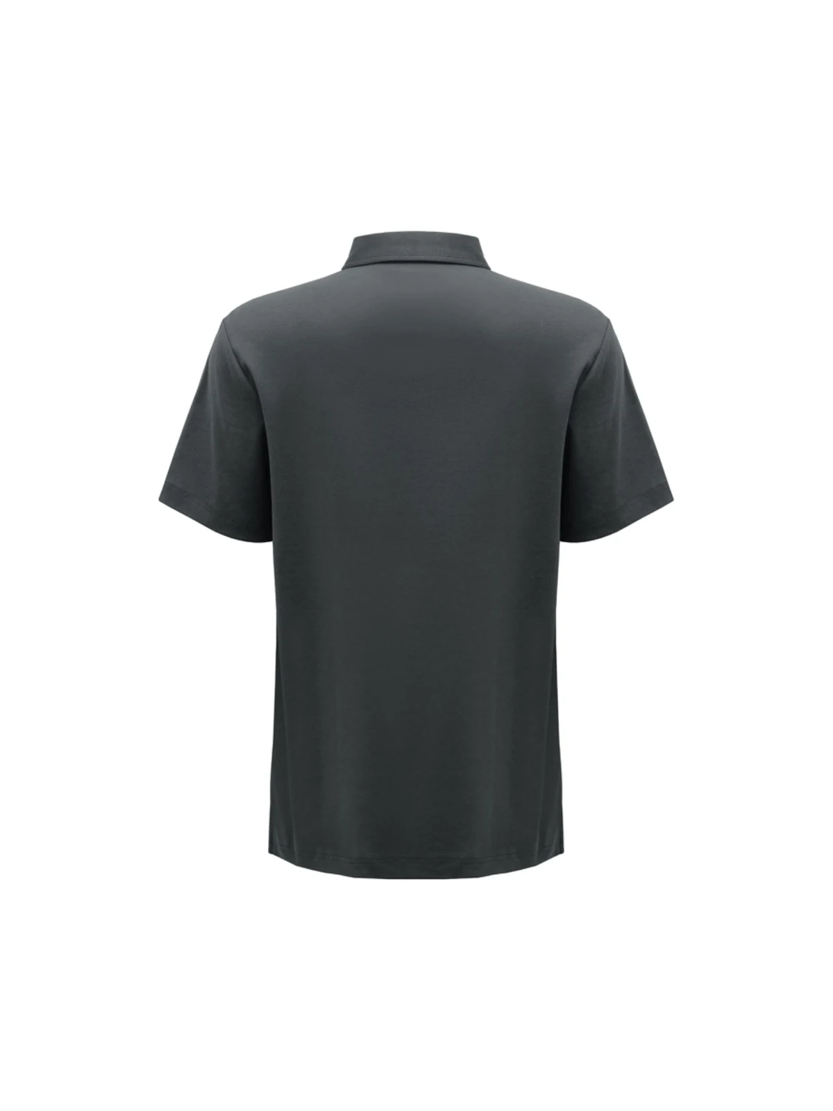 Mens Lotus Short Sleeve Polo in Charcoal – back view