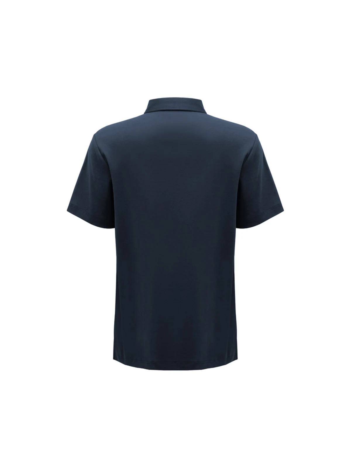 Mens Lotus Short Sleeve Polo in Navy – back view
